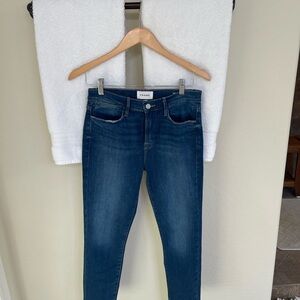FRAME Denim Le High Skinny Crop Dark Blue Skinny Jeans